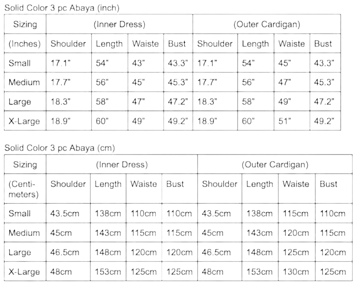 Navy Blue ~ Solid Color Abaya Set