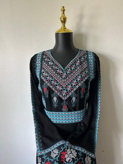 Traditional Palestinian Thobe (Front/Back Tatreez)