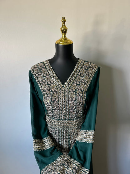 Traditional Moroccan Kaftan ~ (Green/Gold)