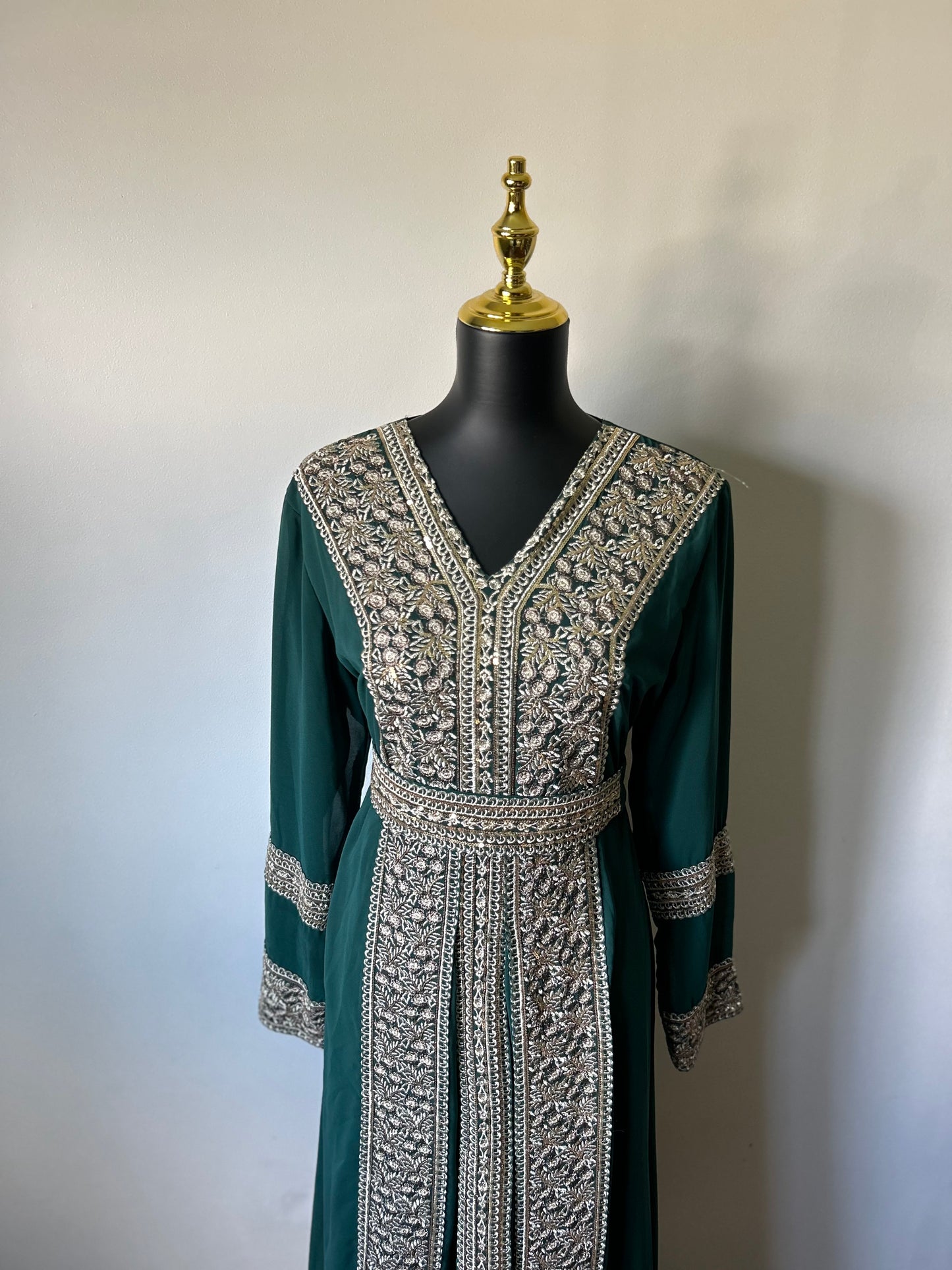 Traditional Moroccan Kaftan ~ (Green/Gold)
