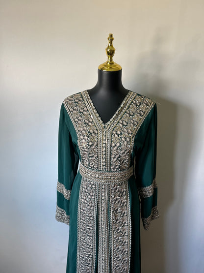Traditional Moroccan Kaftan ~ (Green/Gold)