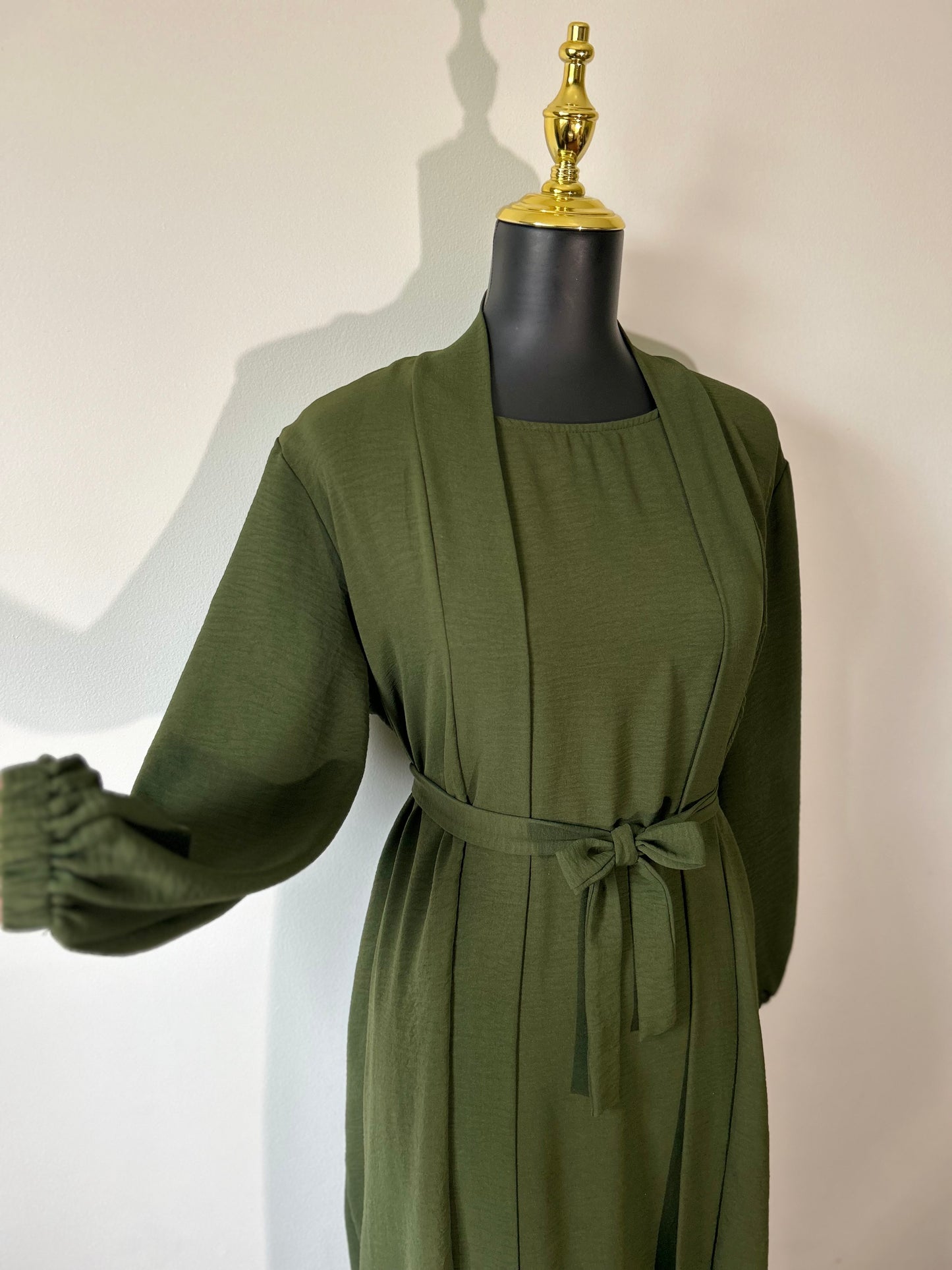 Olive Green ~ Solid Color Abaya Set