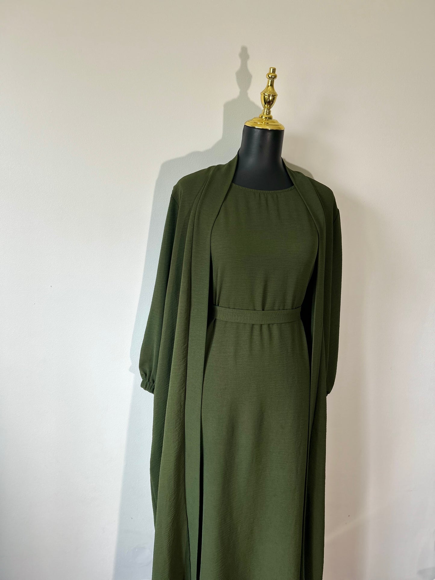 Olive Green ~ Solid Color Abaya Set