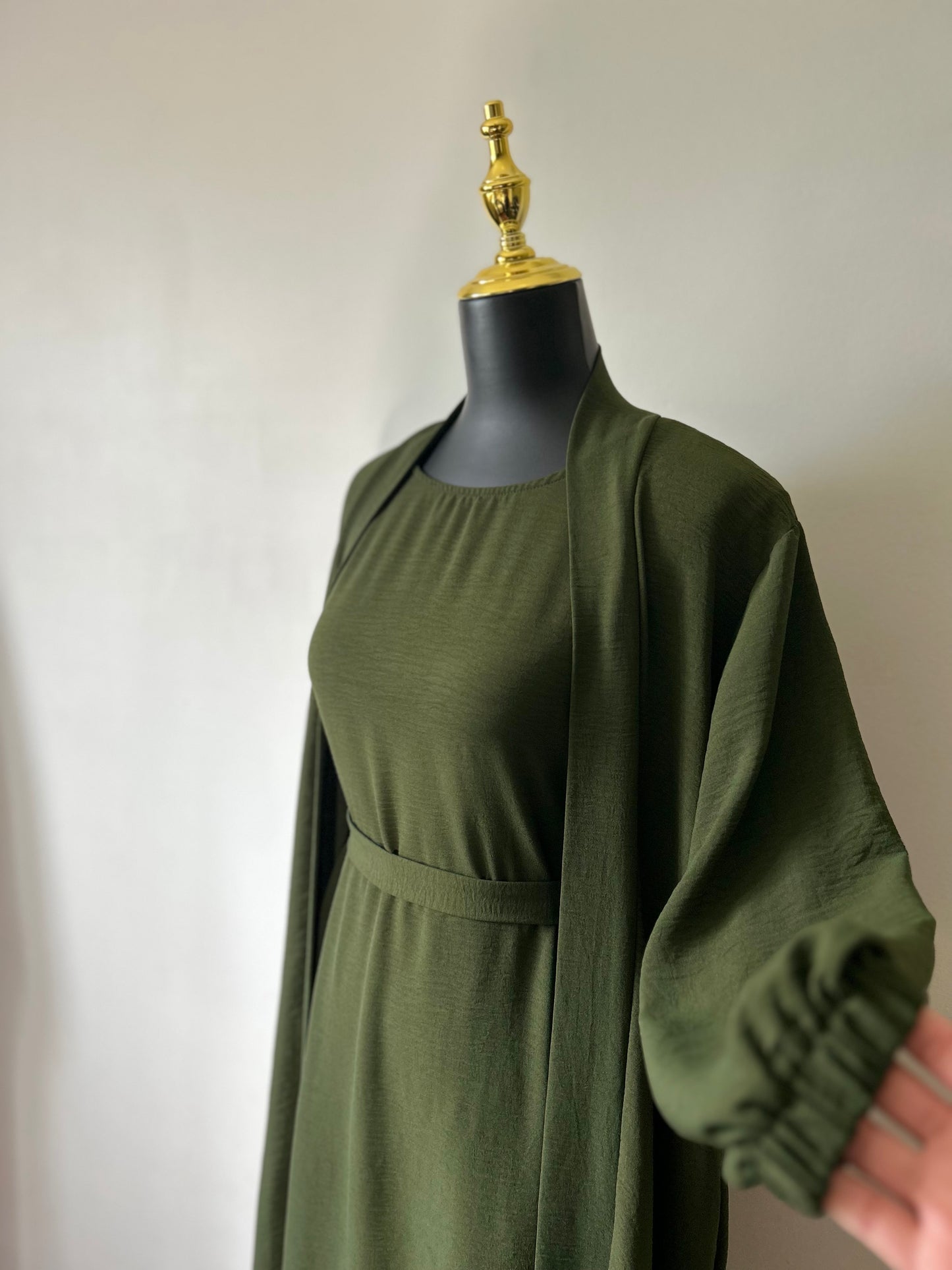 Olive Green ~ Solid Color Abaya Set