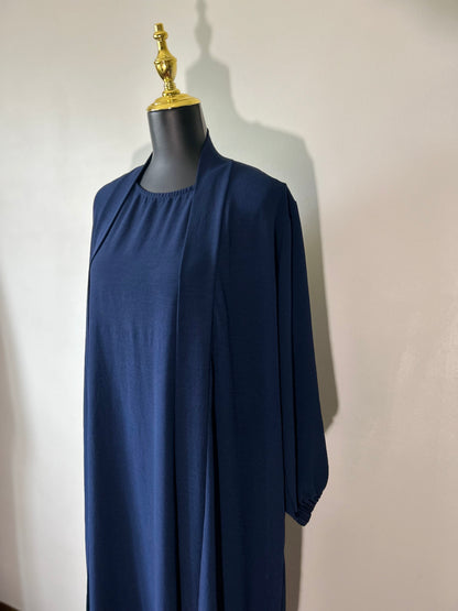 Navy Blue ~ Solid Color Abaya Set