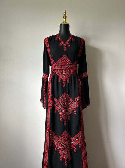 Traditional Palestinian V-Neck Thobe