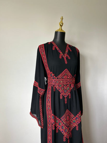 Traditional Palestinian V-Neck Thobe