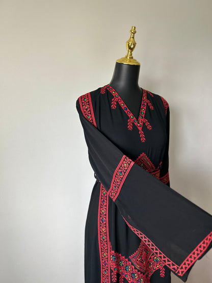 Traditional Palestinian V-Neck Thobe