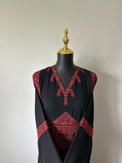 Traditional Palestinian V-Neck Thobe
