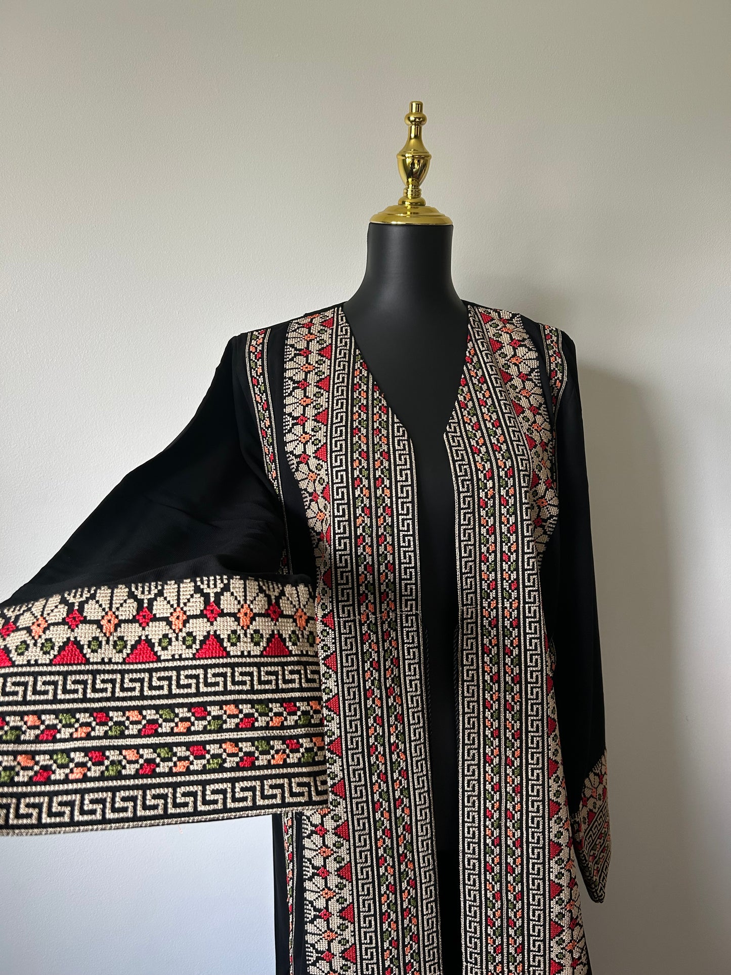 Palestinian Open Cardigan With Tatreez