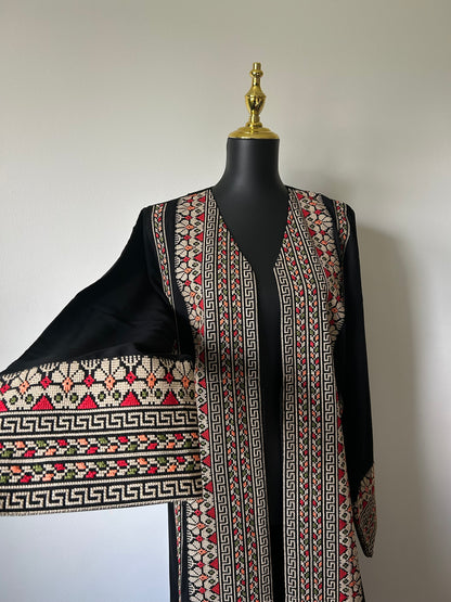 Palestinian Open Cardigan With Tatreez