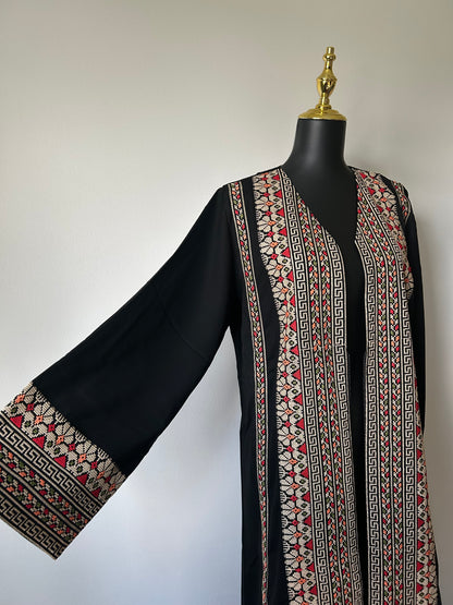 Palestinian Open Cardigan With Tatreez