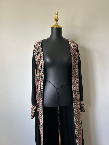 Palestinian Open Cardigan With Tatreez